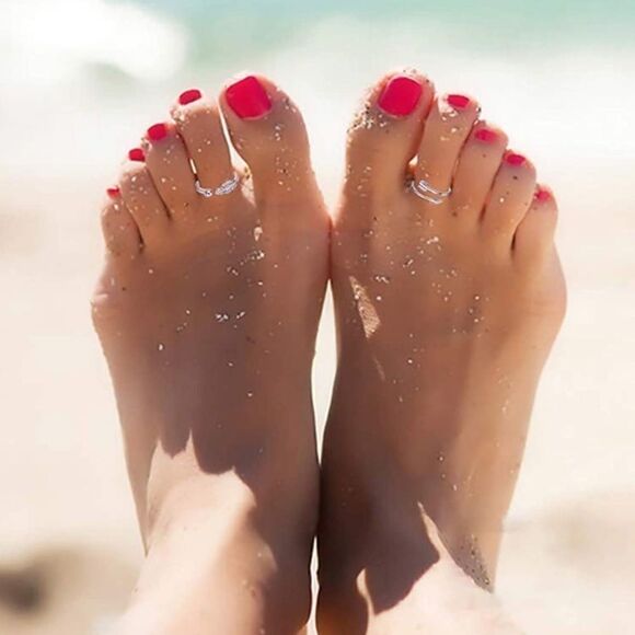 Silver Adjustable Open Toe Rings - Set of 12 - Picture 6 of 6